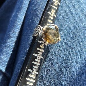Sterling silver Smokey quartz ring .925 approximately size 5 boho Whimsygoth
